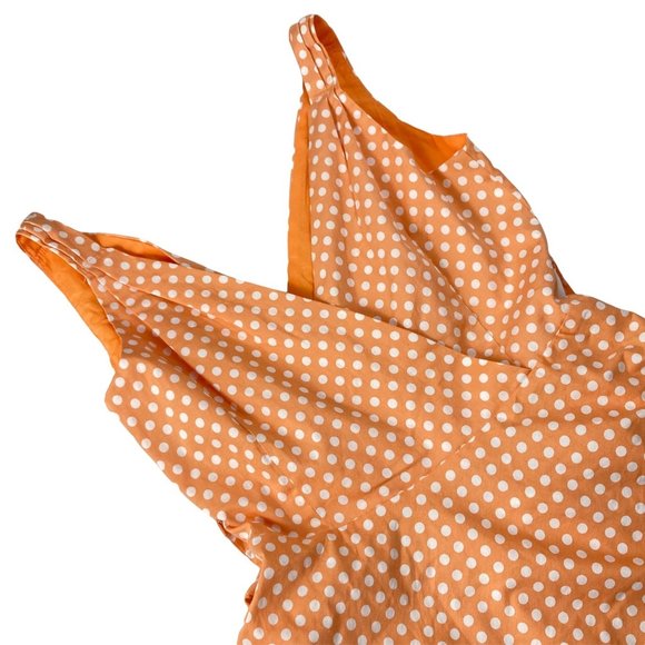 Grace Karin women Dress Orange  sleeveles Polka dots V-neck size M - Picture 2 of 10